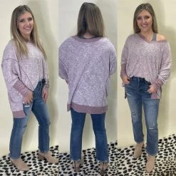 CHERISH BY THE FIRE SIDE SLIT TOP CLOTHING
