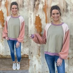 EASEL WHAT'S NEW TERRY COLOR BLOCK SWEATSHIRT