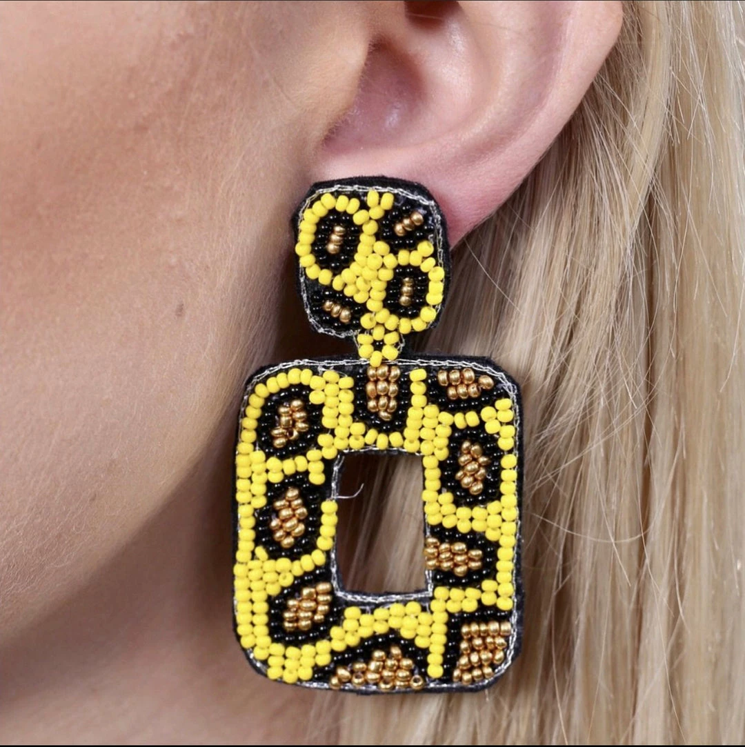 CAROLINE HILL JEWELRY FIERCE LEOPARD BEADED EARRING 1 CAROLINE HILL JEWELRY FIERCE LEOPARD BEADED EARRING