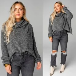 BUDDY LOVE DAISY CHARCOAL SWEATER CLOTHING