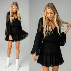BUDDY LOVE CLOTHING ZOZO BLACK DRESS
