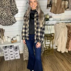 BIBI FRINGE FLANNEL SHIRT JACKET 23 BIBI FRINGE FLANNEL SHIRT JACKET