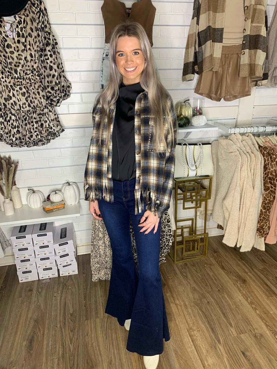 BIBI FRINGE FLANNEL SHIRT JACKET 11 BIBI FRINGE FLANNEL SHIRT JACKET