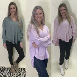 TREND NOTES PEYTON WAFFLE DOLMAN TOP