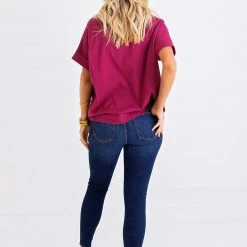 KARLIE CLOTHING KACI BERRY VNECK TOP 13 KARLIE CLOTHING KACI BERRY VNECK TOP