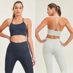 MONO B. CLOTHING RIBBED SEAMLESS CAMI SPORTS BRA