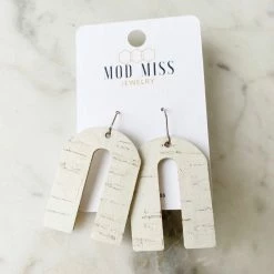 MOD MISS JEWELRY JEWELRY LEATHER CORK EARRINGS