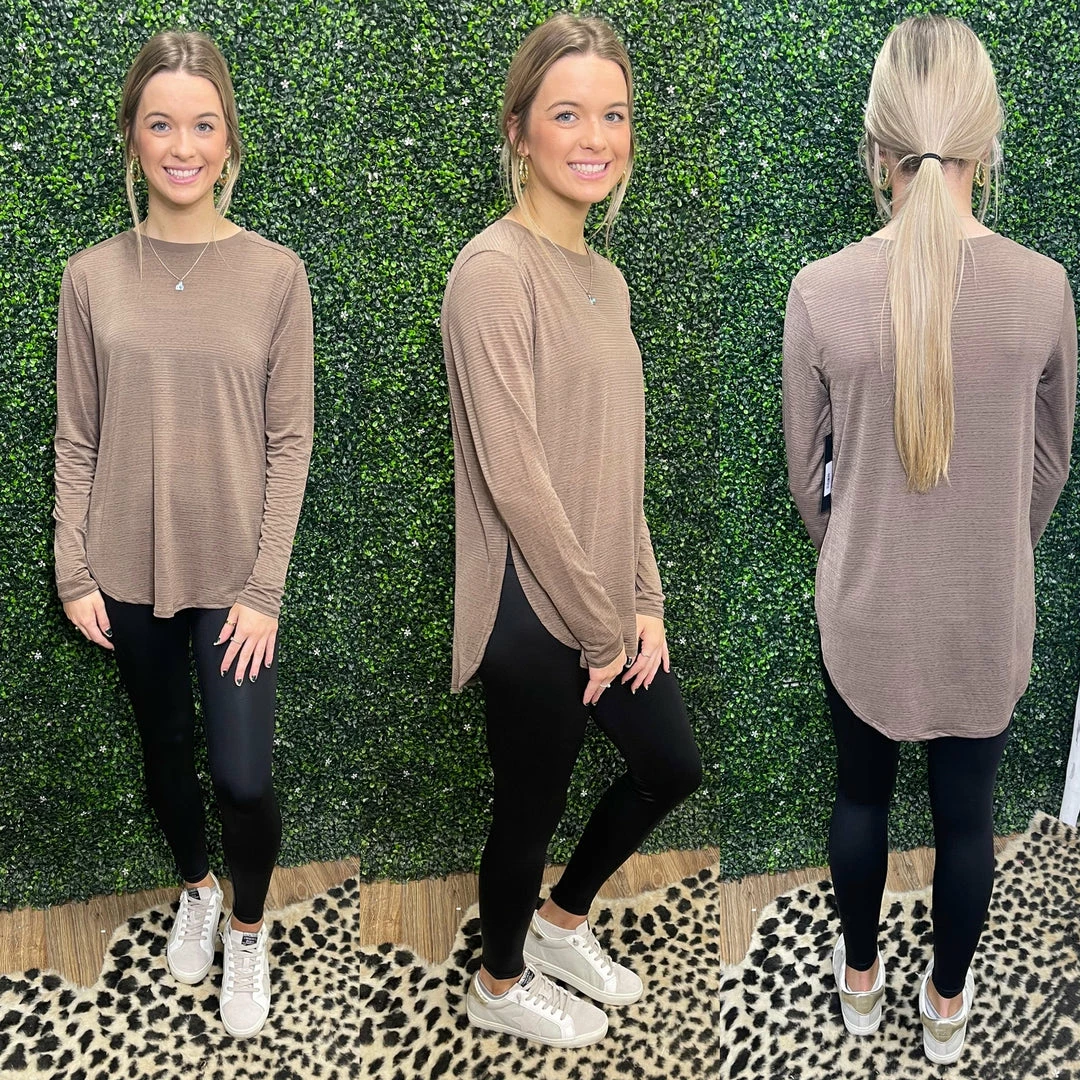 MONO B. BROWN RIBBED LONG SLV WHAT'S NEW 1 MONO B. BROWN RIBBED LONG SLV WHAT'S NEW