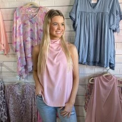 Entro KERI PINK COWL NECK TOP