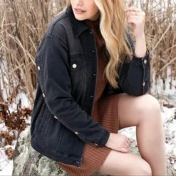 TRIBAL GIRLFRIEND GREY DENIM JACKET CLOTHING