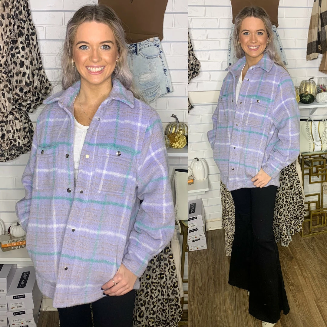 BUDDY LOVE CHANTALLE OVERSIZED SHACKET - LAVENDER 1 BUDDY LOVE CHANTALLE OVERSIZED SHACKET - LAVENDER