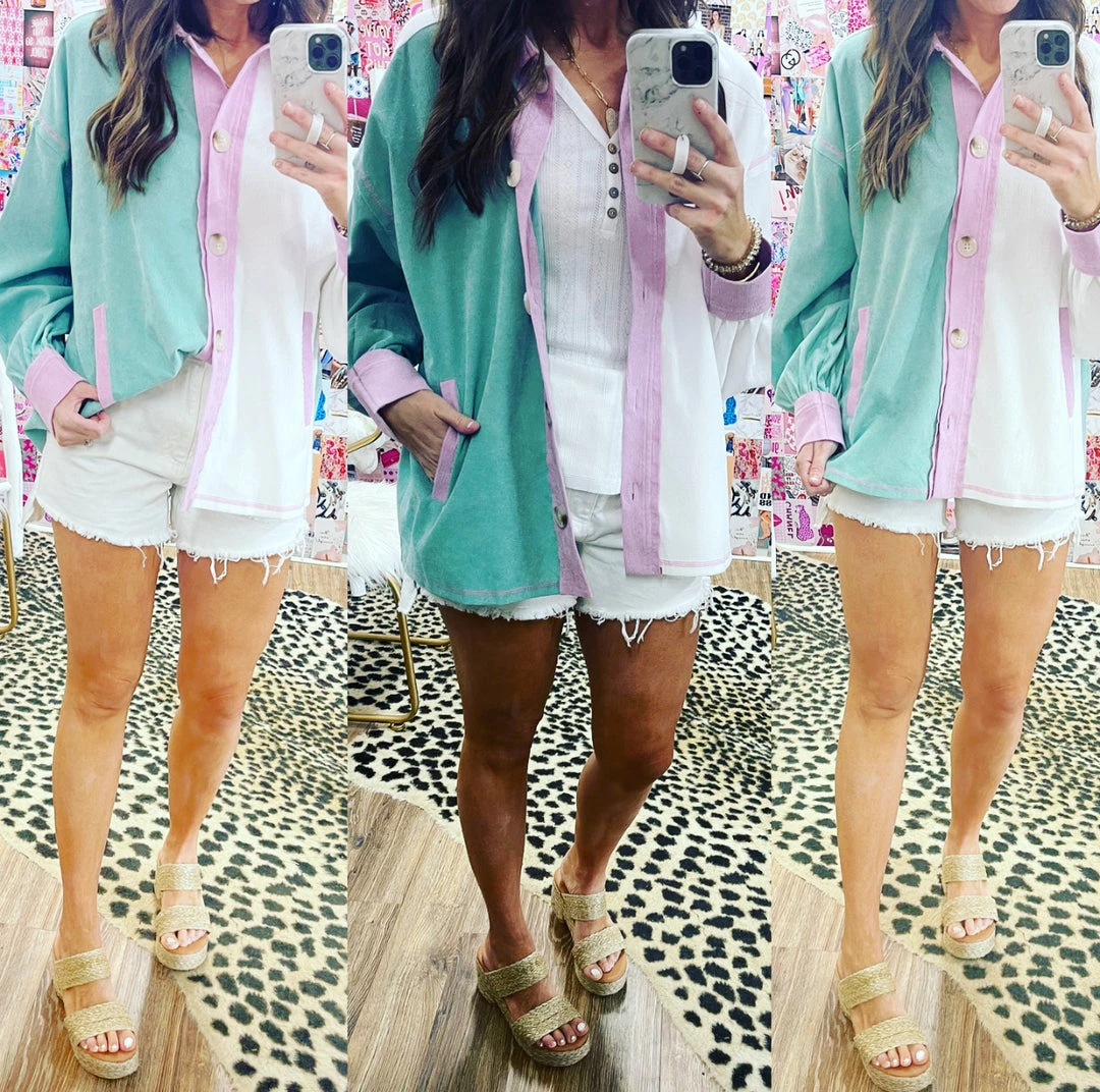 HAILEY AND CO. HAILEY COLOR-BLOCK SHACKET WHAT'S NEW 3 HAILEY AND CO. HAILEY COLOR-BLOCK SHACKET WHAT'S NEW