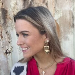 GOLDEN STELLA WHAT'S NEW KAYLA GOLD DROP EARRINGS