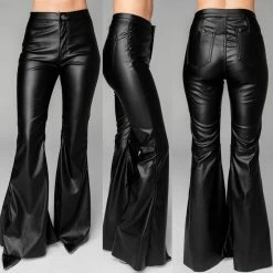 BUDDY LOVE SIMPSON HIGH-WAISTED FLARE LEATHER PANTS