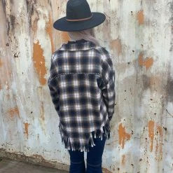 BIBI FRINGE FLANNEL SHIRT JACKET 16 BIBI FRINGE FLANNEL SHIRT JACKET