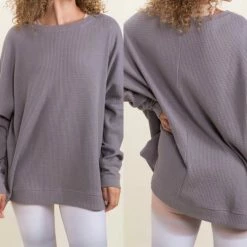 MONO B. CLOTHING MADISON WAFFLE BOAT NK TOP