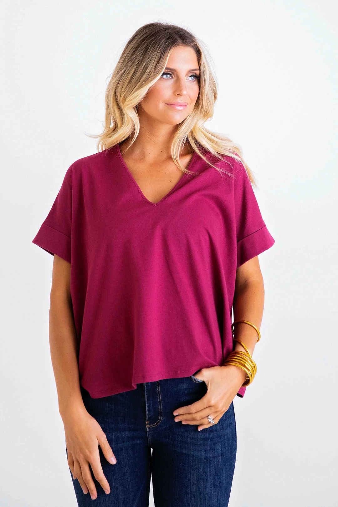 KARLIE CLOTHING KACI BERRY VNECK TOP 8 KARLIE CLOTHING KACI BERRY VNECK TOP