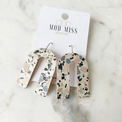 MOD MISS JEWELRY JEWELRY LEATHER CORK EARRINGS