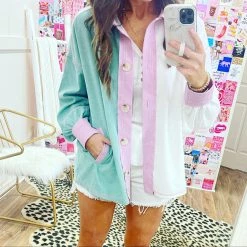 HAILEY AND CO. HAILEY COLOR-BLOCK SHACKET WHAT'S NEW