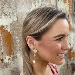 GOLDEN STELLA BUTTERFLY DANGLE EARRINGS