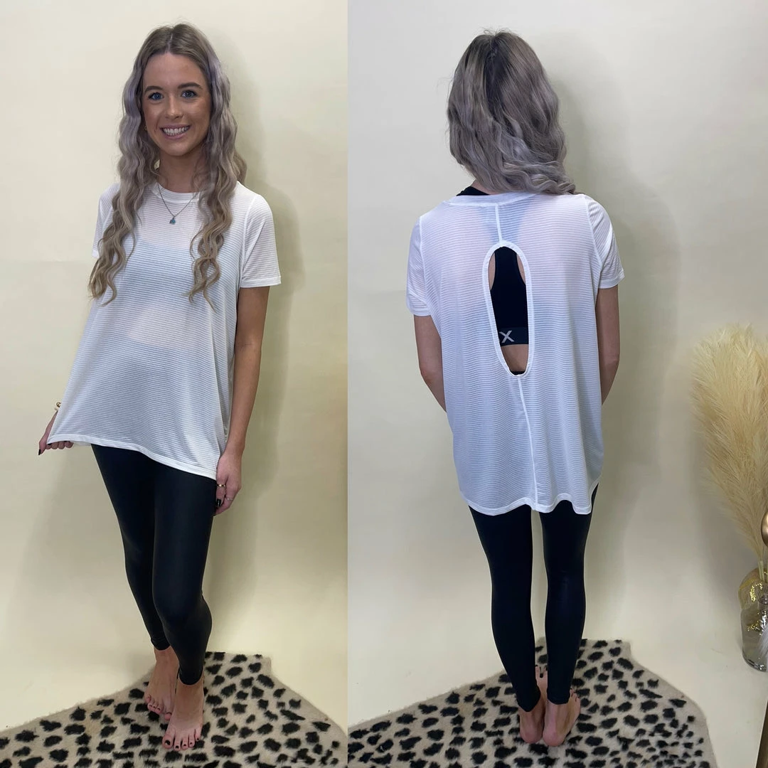 MONO B. CLOTHING WHITE RIBBED KEYHOLE SHIRT 1 MONO B. CLOTHING WHITE RIBBED KEYHOLE SHIRT