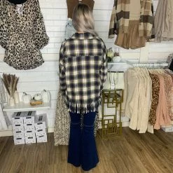 BIBI FRINGE FLANNEL SHIRT JACKET 19 BIBI FRINGE FLANNEL SHIRT JACKET