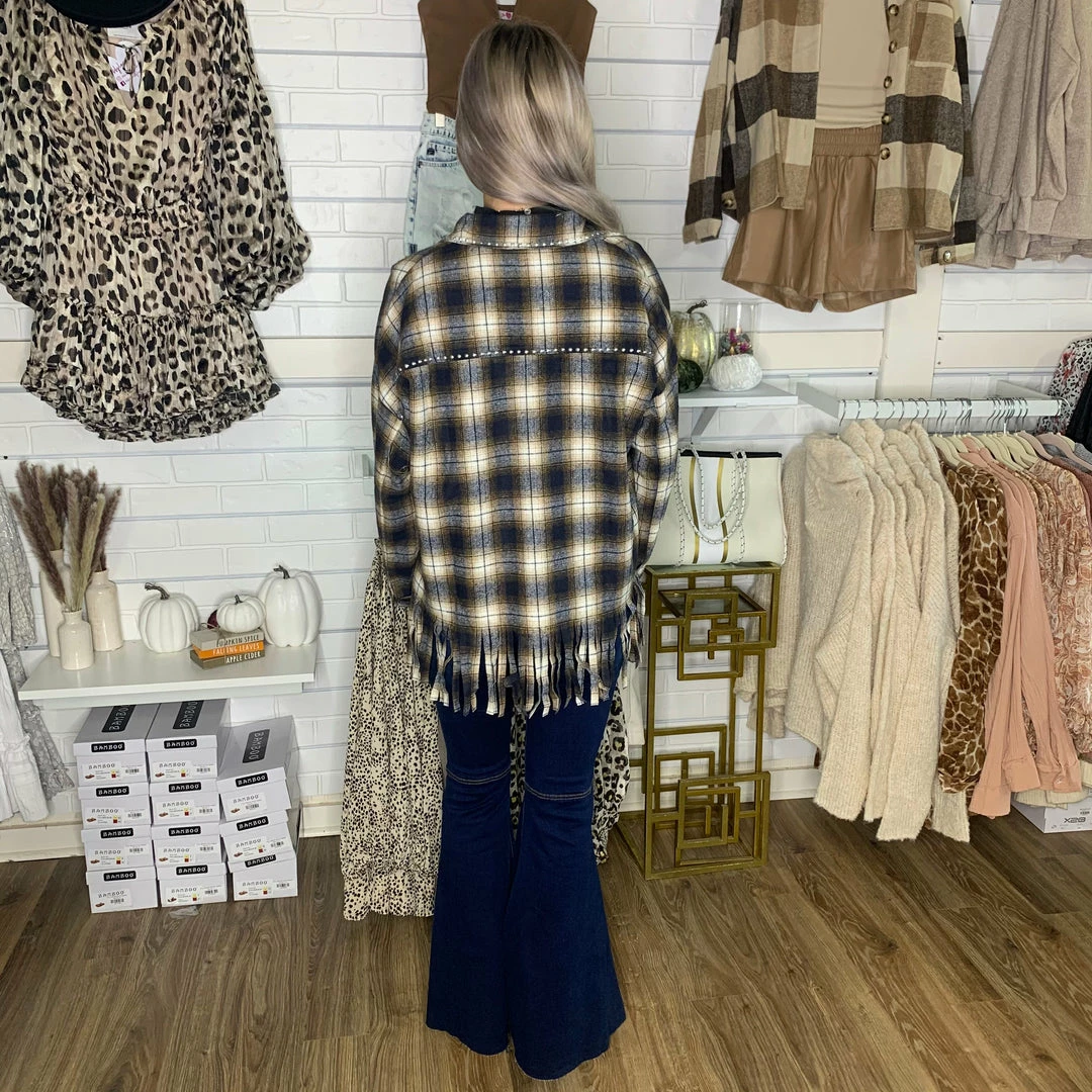 BIBI FRINGE FLANNEL SHIRT JACKET 7 BIBI FRINGE FLANNEL SHIRT JACKET