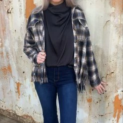 BIBI FRINGE FLANNEL SHIRT JACKET 15 BIBI FRINGE FLANNEL SHIRT JACKET
