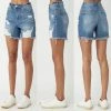 RISEN TANYA DISTRESSED DENIM SHORTS