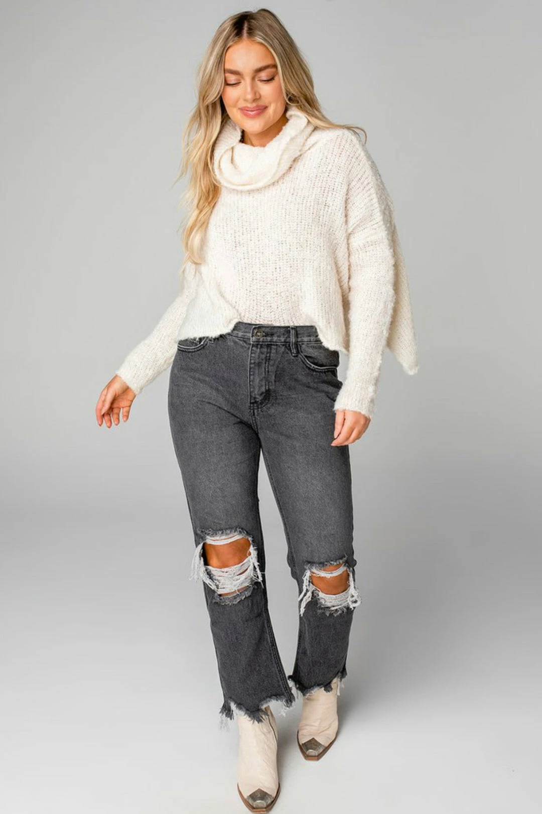 BUDDY LOVE DAISY OATMEAL SWEATER 3 BUDDY LOVE DAISY OATMEAL SWEATER