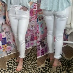 KAN CAN WHAT'S NEW JULIE ANKLE SLIT FRAY SKINNY