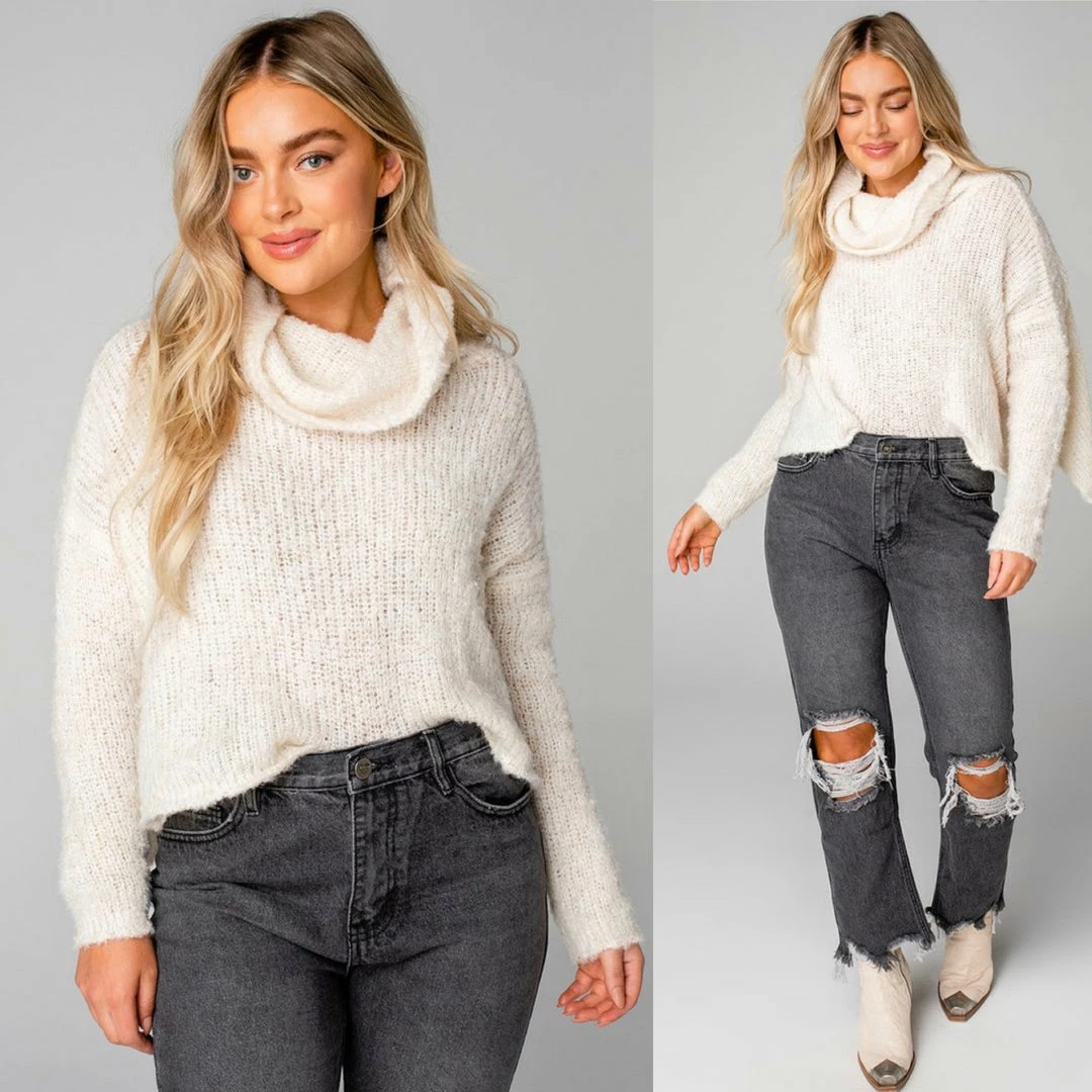 BUDDY LOVE DAISY OATMEAL SWEATER 1 BUDDY LOVE DAISY OATMEAL SWEATER