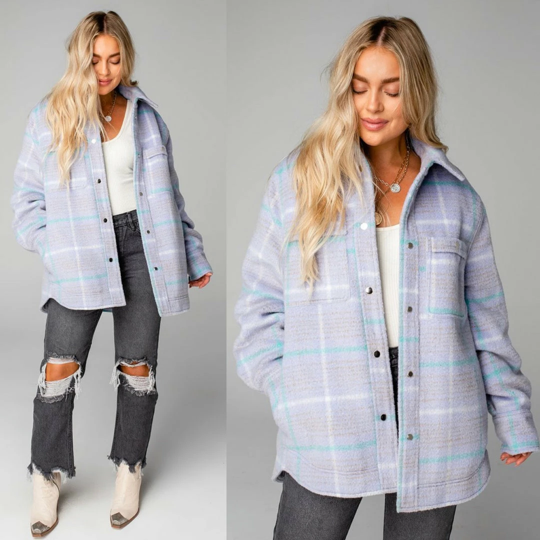 BUDDY LOVE CHANTALLE OVERSIZED SHACKET - LAVENDER 3 BUDDY LOVE CHANTALLE OVERSIZED SHACKET - LAVENDER