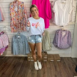 JADELYNN BROOKE WIFEY CORDED SWEATSHIRT