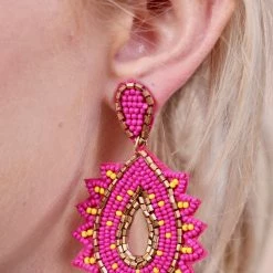 CAROLINE HILL STARBURST SEED BEAD EARRINGS JEWELRY