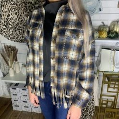 BIBI FRINGE FLANNEL SHIRT JACKET 20 BIBI FRINGE FLANNEL SHIRT JACKET
