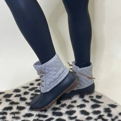 LET'S SEE STYLE HEATHER GREY DUCK BOOT SHOES