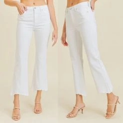 JUST BLACK DESTINY WHITE CROP FLARE DENIM WHAT'S NEW