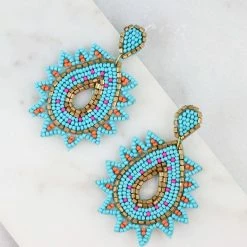 CAROLINE HILL STARBURST SEED BEAD EARRINGS JEWELRY