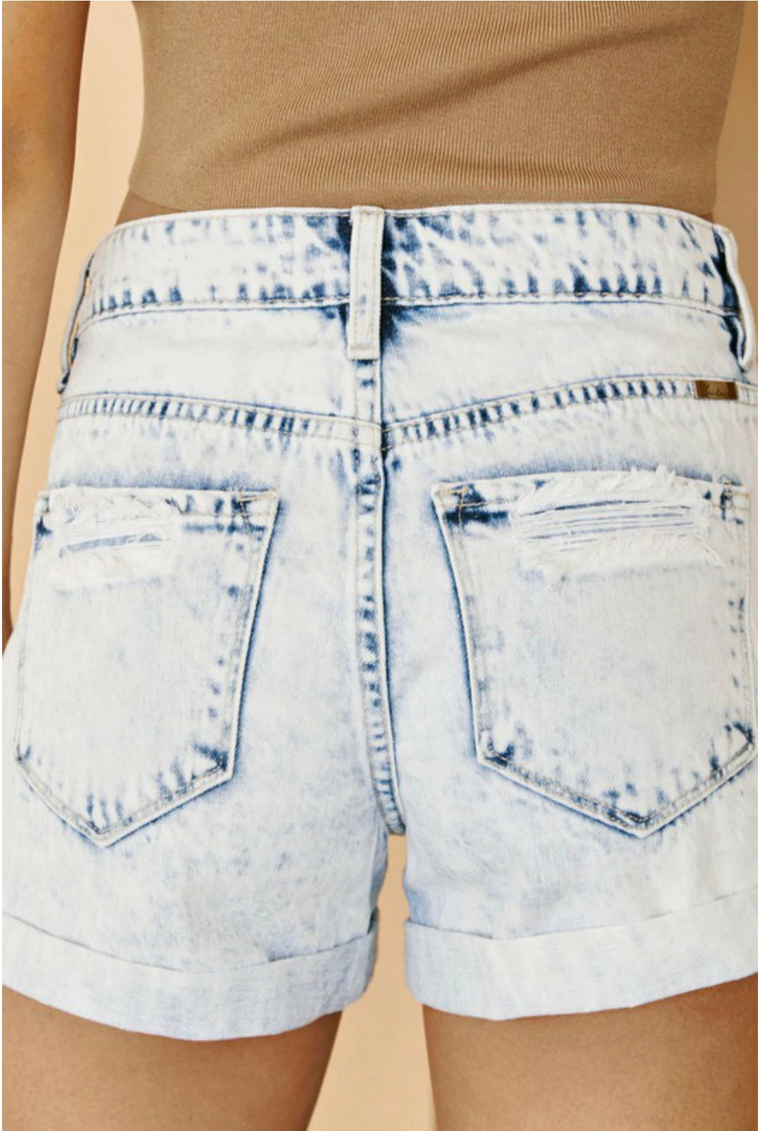KAN CAN BRITT ACID WASHED DENIM SHORTS 5 KAN CAN BRITT ACID WASHED DENIM SHORTS