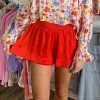Uptown Ellie Boutique WHAT'S NEW CORAL SMOCKED SHORTS