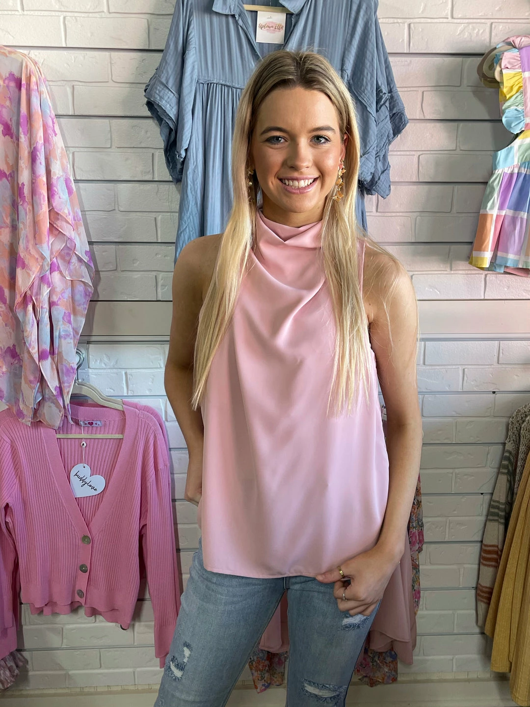 Entro KERI PINK COWL NECK TOP 4 Entro KERI PINK COWL NECK TOP