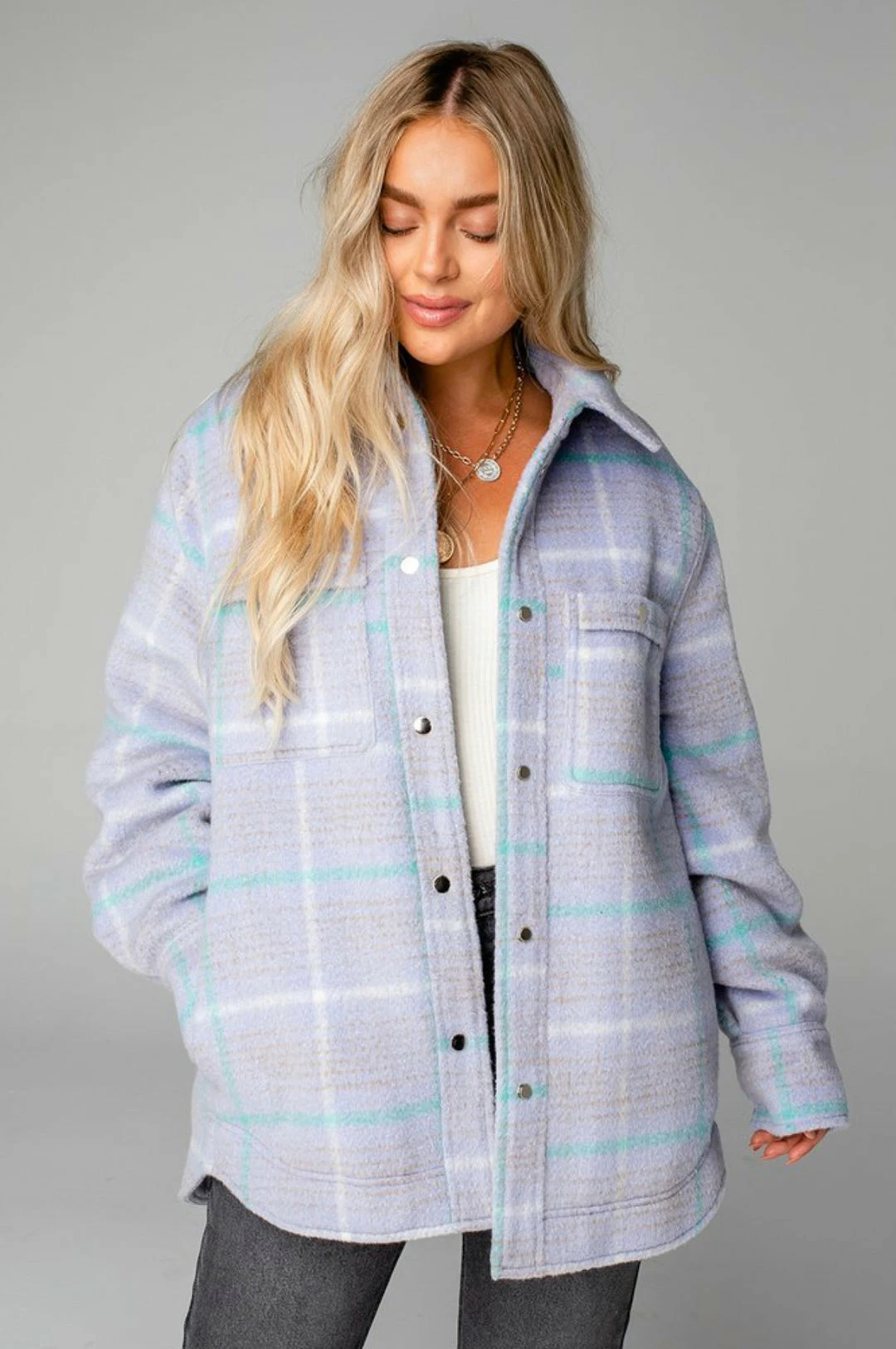 BUDDY LOVE CHANTALLE OVERSIZED SHACKET - LAVENDER 6 BUDDY LOVE CHANTALLE OVERSIZED SHACKET - LAVENDER