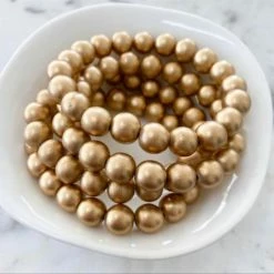 MOD MISS JEWELRY GOLD WOOD BEAD BRACELET