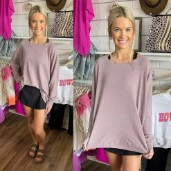 MONO B. KENZIE WAFFLE LONG SLV ACTIVE WEAR