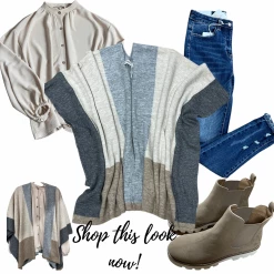 CHERISH CLOTHING COLOR BLOCK PONCHO CARDIGAN 7 CHERISH CLOTHING COLOR BLOCK PONCHO CARDIGAN