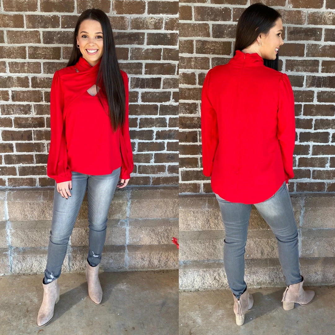 STRUT AND BOLT TARA WRAP BALOON SLV BLOUSE 7 STRUT AND BOLT TARA WRAP BALOON SLV BLOUSE