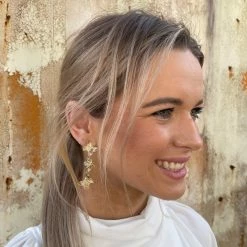 GOLDEN STELLA BUTTERFLY DANGLE EARRINGS