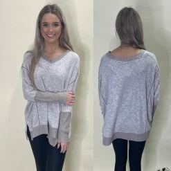 CHERISH BY THE FIRE SIDE SLIT TOP CLOTHING