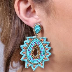 CAROLINE HILL STARBURST SEED BEAD EARRINGS JEWELRY